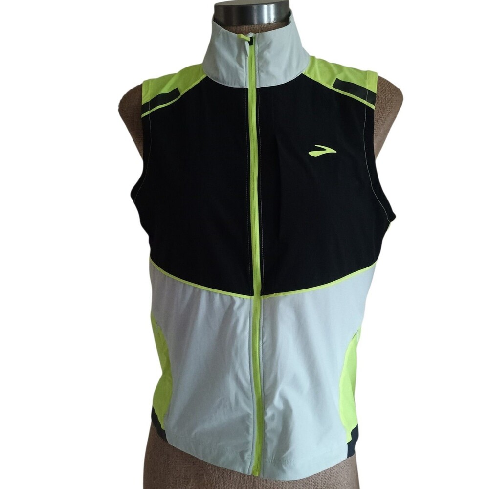 Brooks Carbonite Full Zip Run Visible Reflective Running Vest Women's Sz Medium